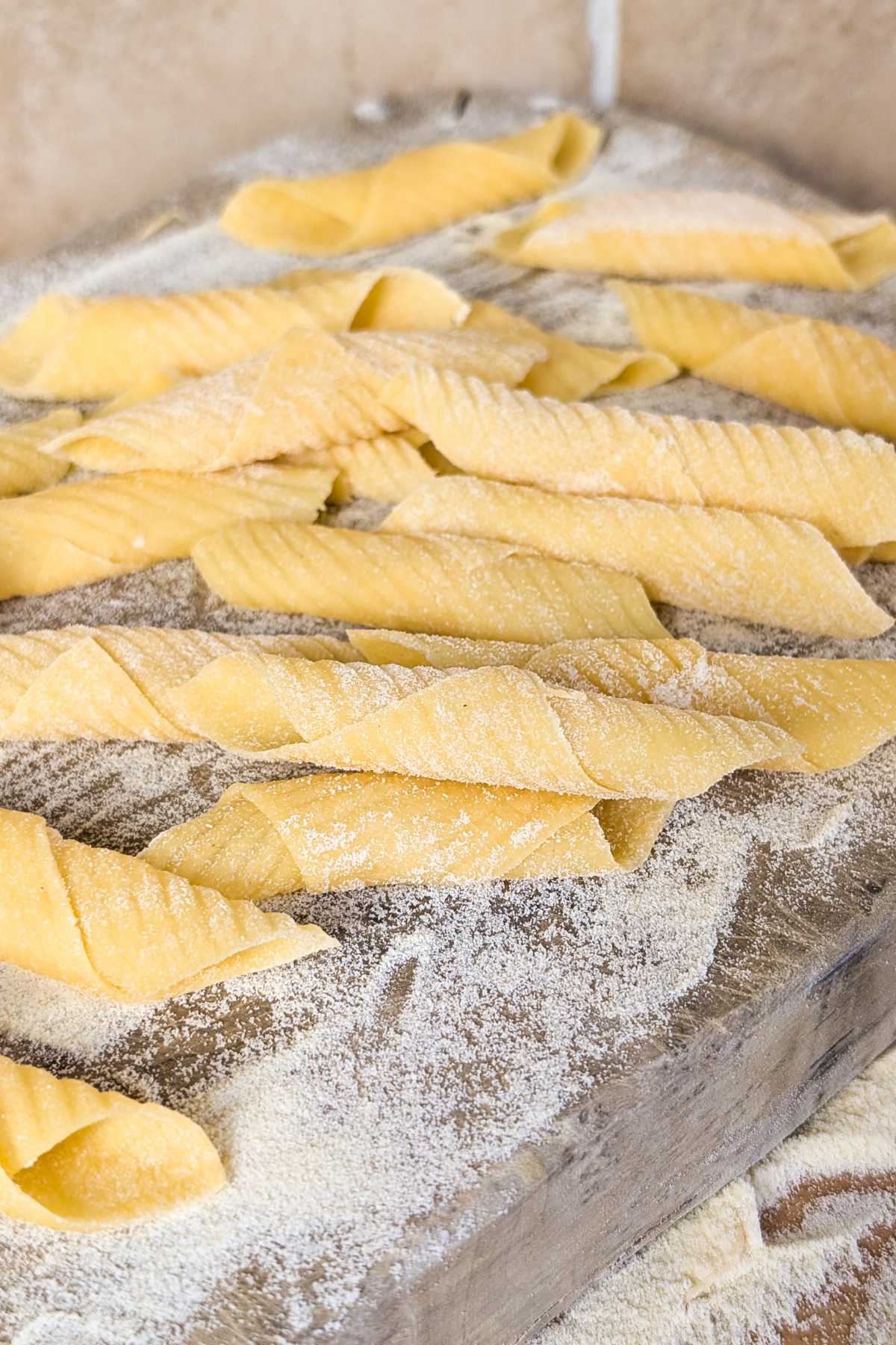 homemade garganelli pasta