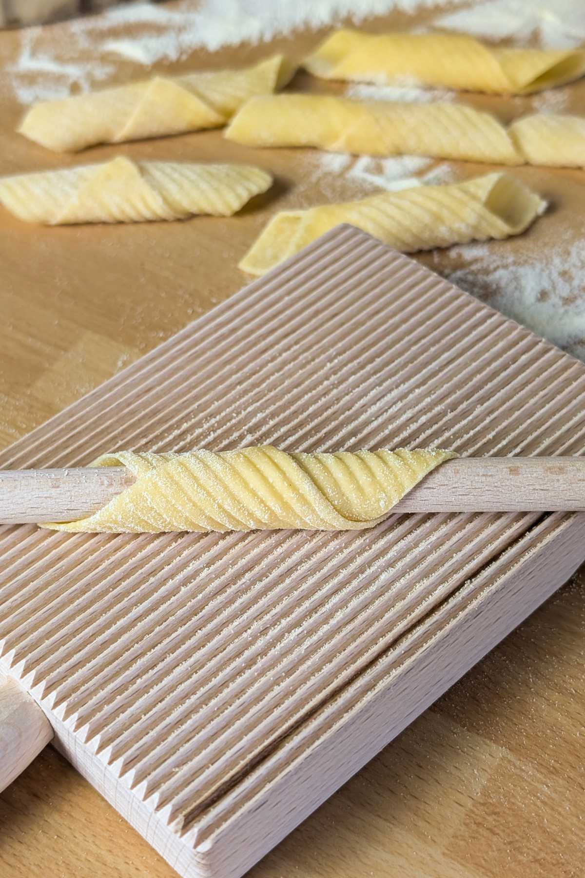 homemade garganelli pasta