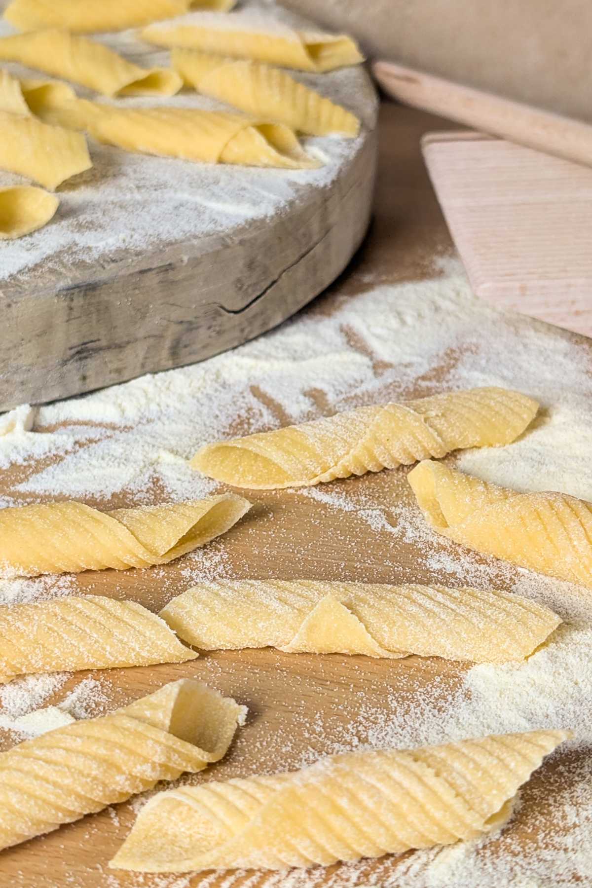homemade garganelli pasta