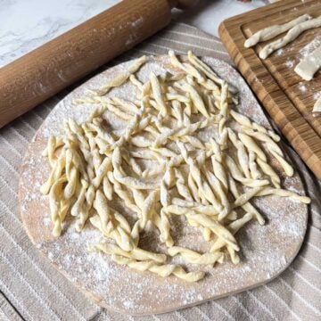 homemade strozzapreti pasta