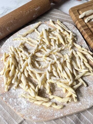 homemade strozzapreti pasta