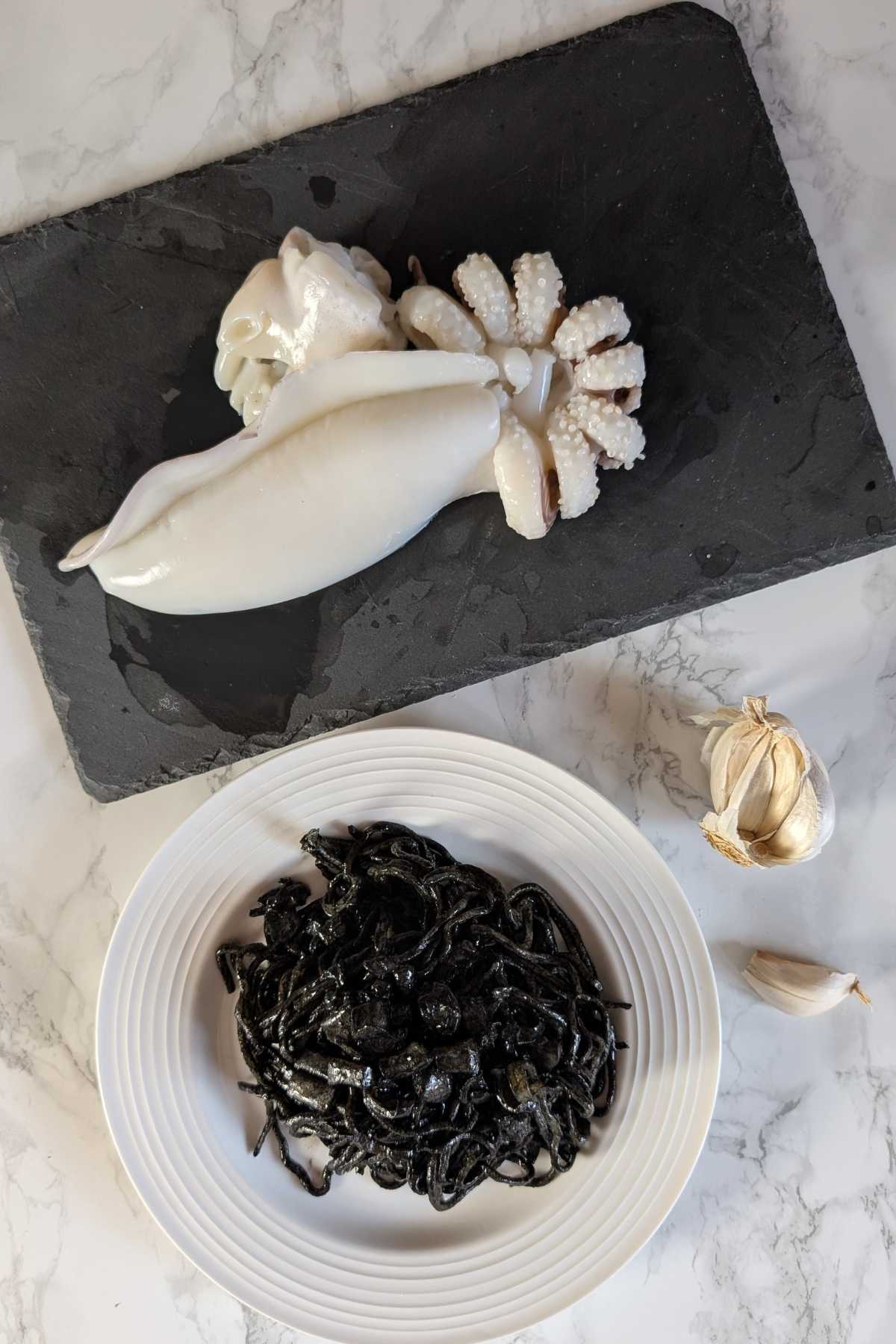 squid ink tagliolini