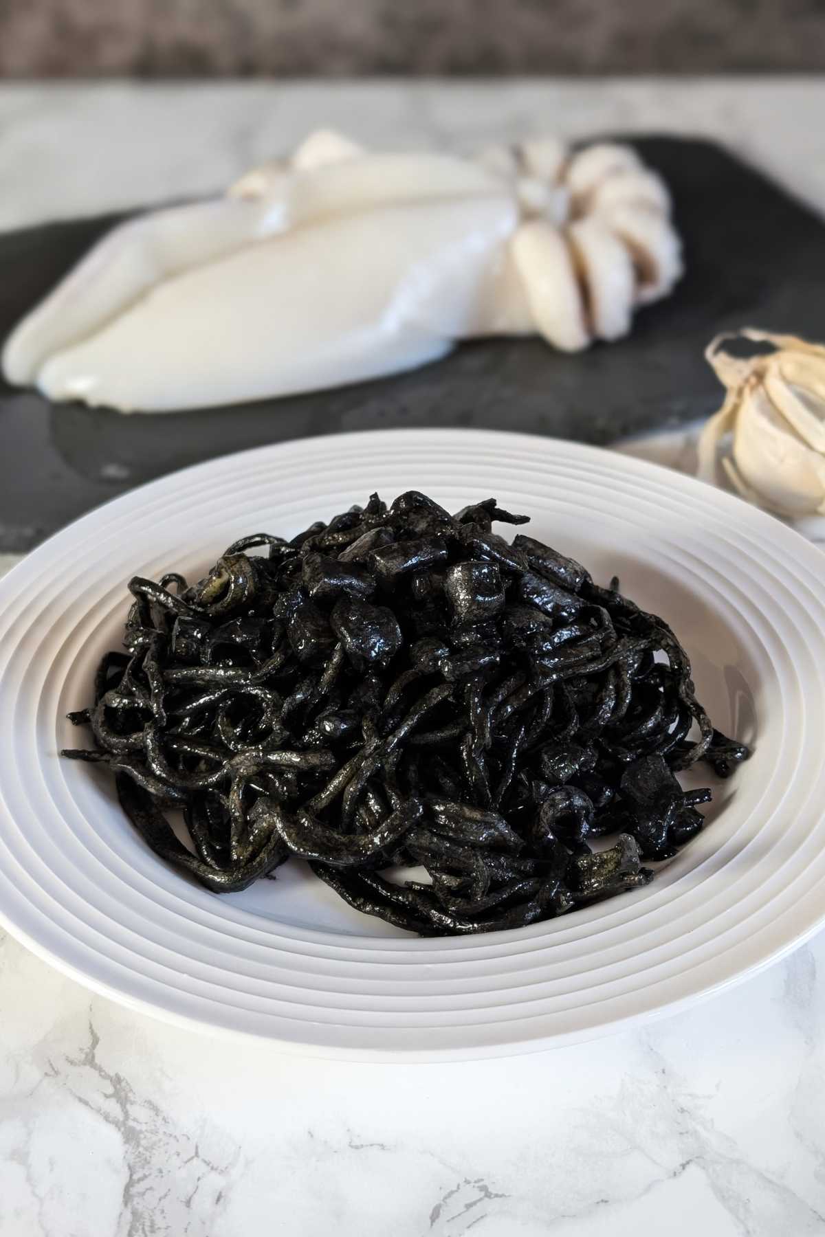 squid ink tagliolini