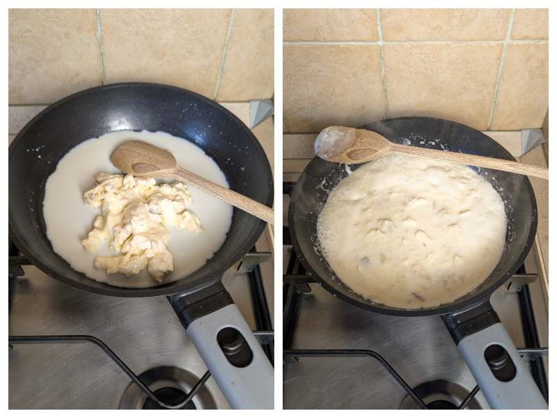 gorgonzola pasta step 1