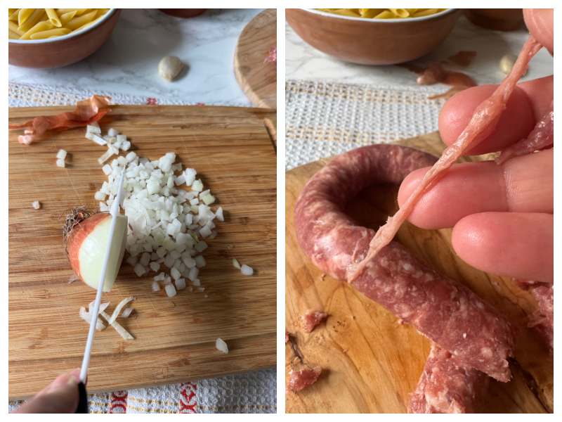pasta alla norcina step 1