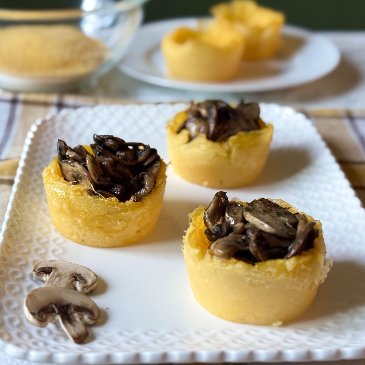 Polenta Cups with Sautéed Mushrooms