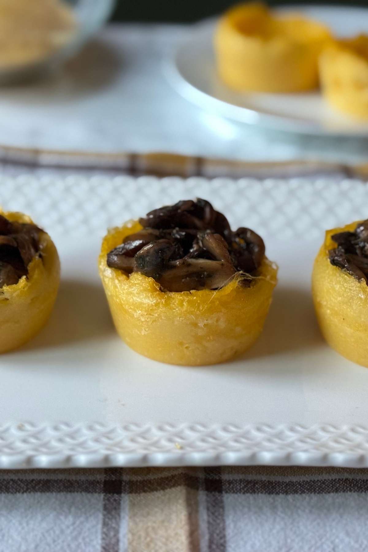 polenta cups with mushrooms