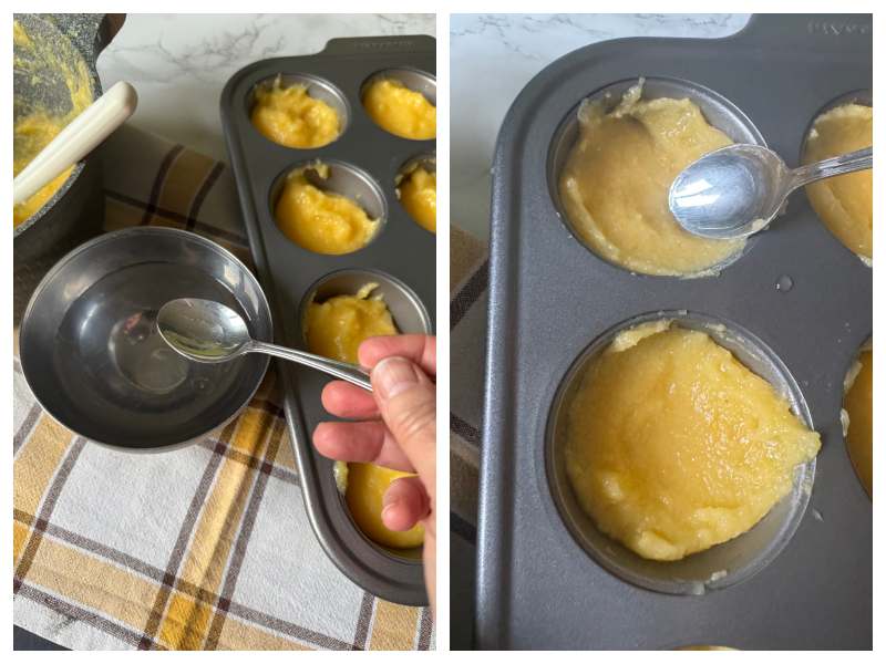 polenta cups with sautéed mushrooms step 3