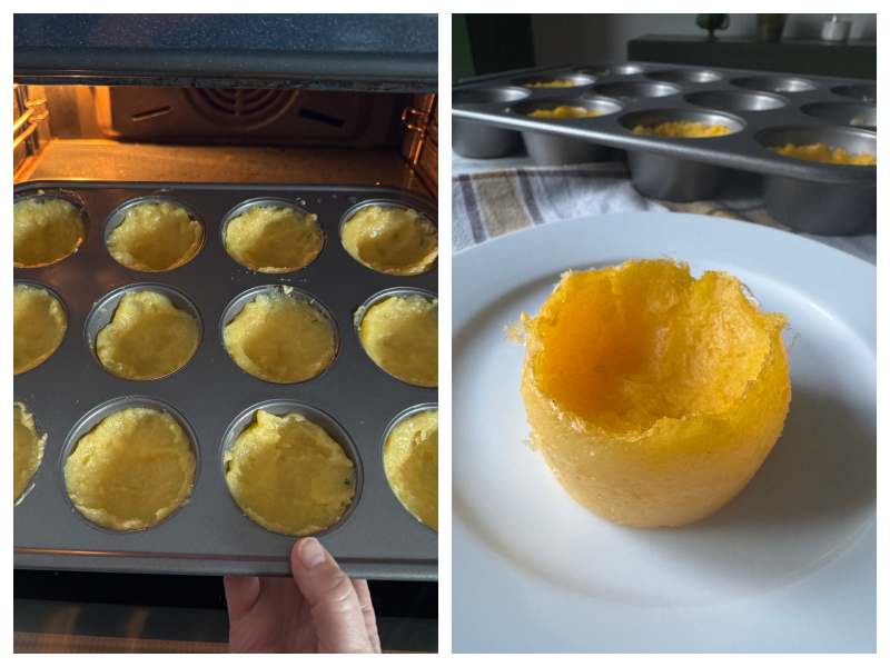 polenta cups with sautéed mushrooms step 4