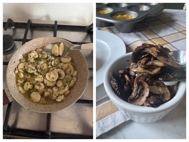 polenta cups with sautéed mushrooms step 6