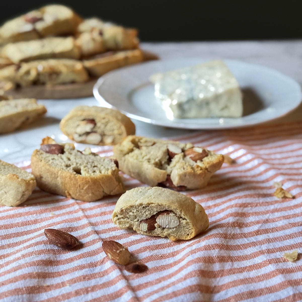 Savory Cantucci with Gorgonzola and Walnuts