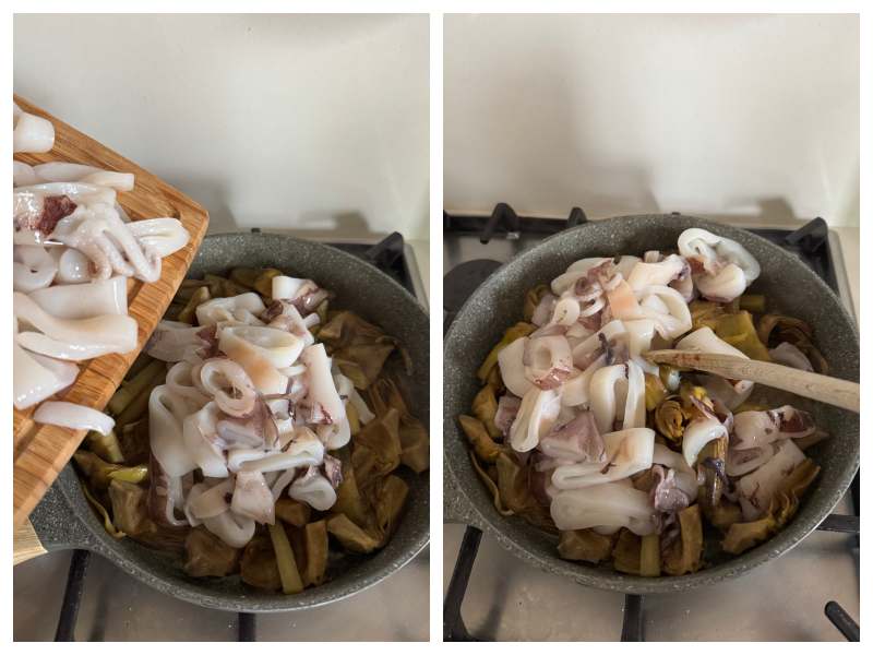 calamari with artichokes recipe step 3