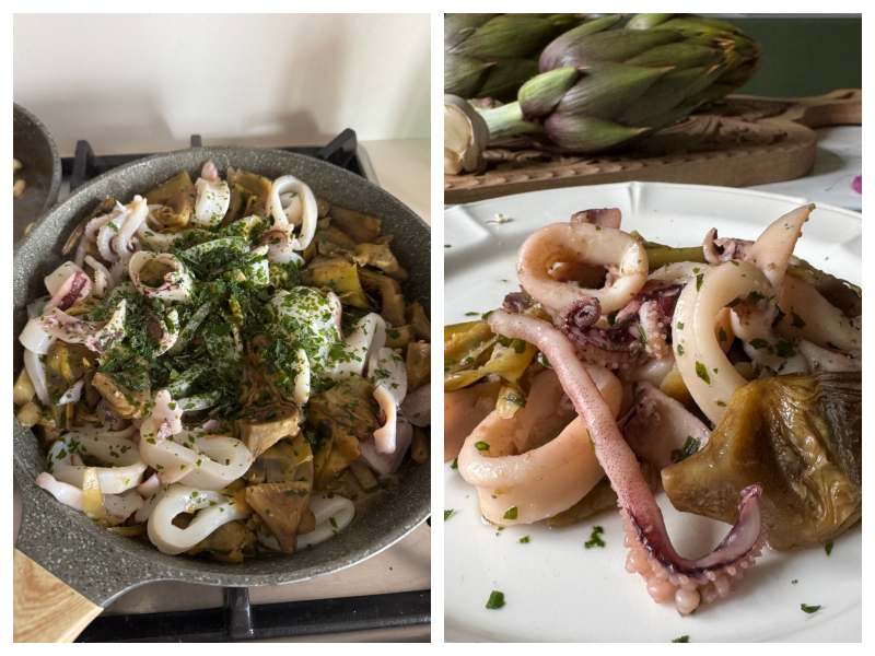 calamari with artichokes recipe step 4