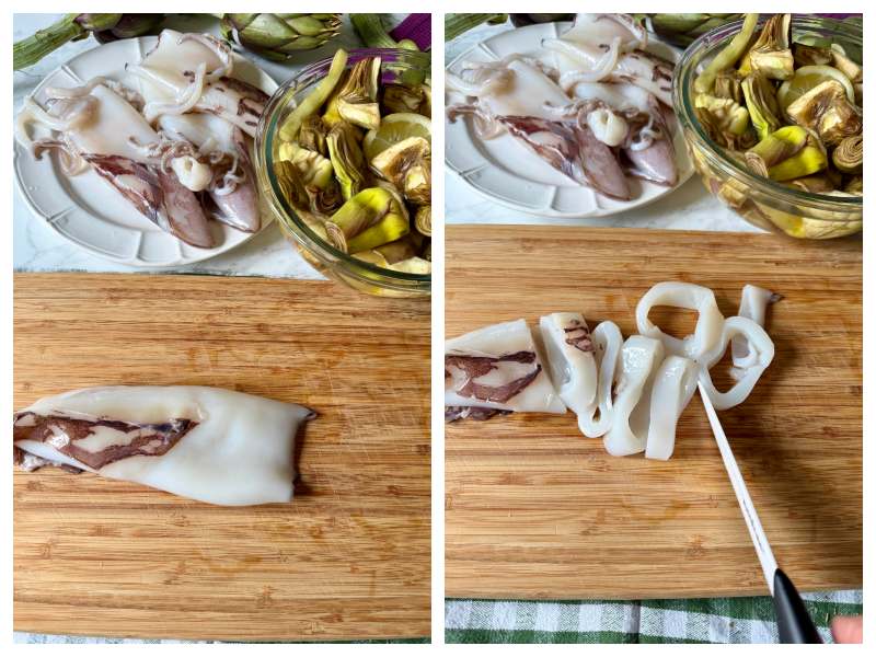 calamari with artichokes recipe