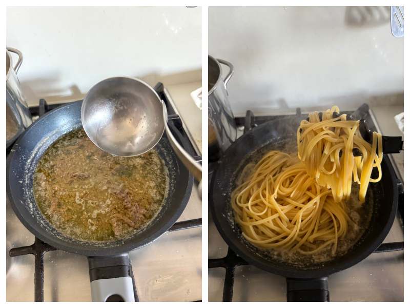 spaghetti with butter, anchovies and lemon step 3
