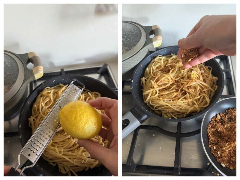 spaghetti with butter, anchovies and lemon step 4