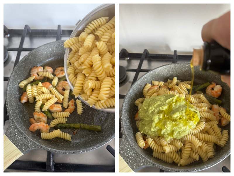 shrimp and asparagus pasta recipe step 5