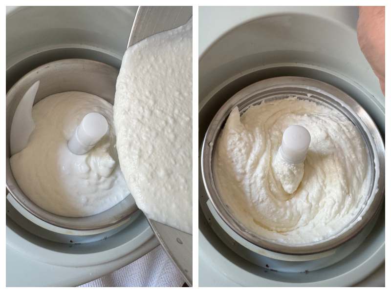 ricotta gelato recipe step 4 made with ice cream maker