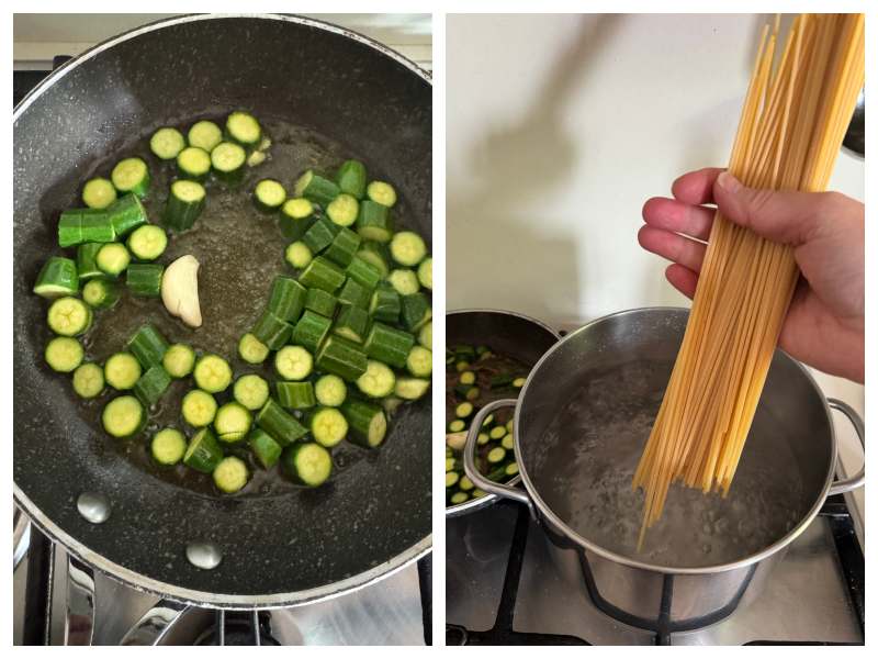 zucchini flower pasta recipe step 3