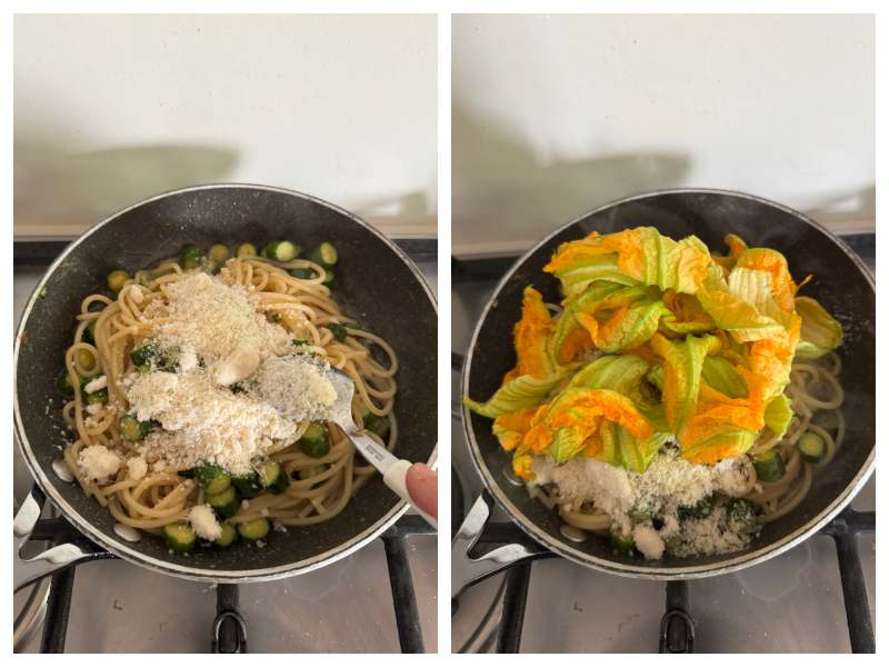 zucchini flower pasta recipe step 5