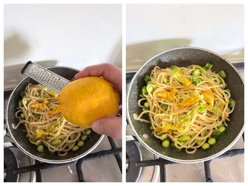zucchini flower pasta recipe step 6