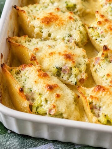 baked Italian pasta shelle with ricotta and zucchini