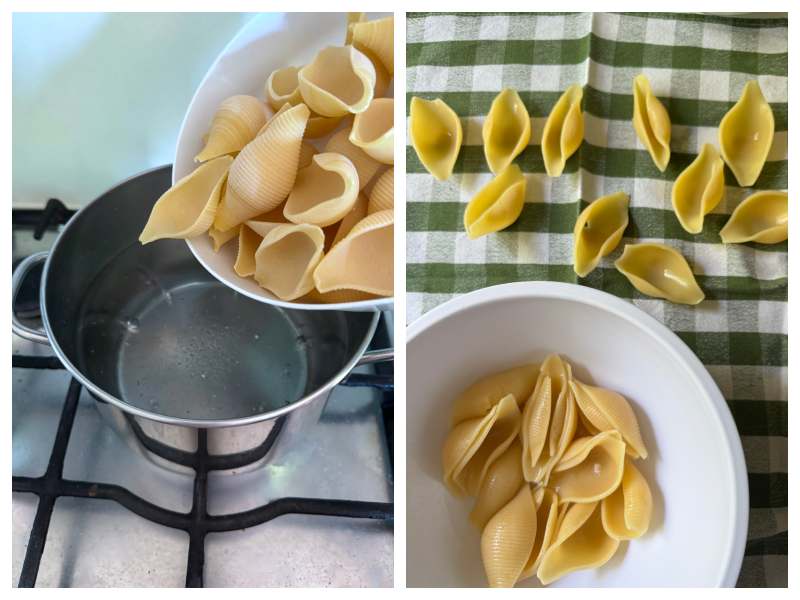 baked conchiglioni with ricotta and zucchini step 1
