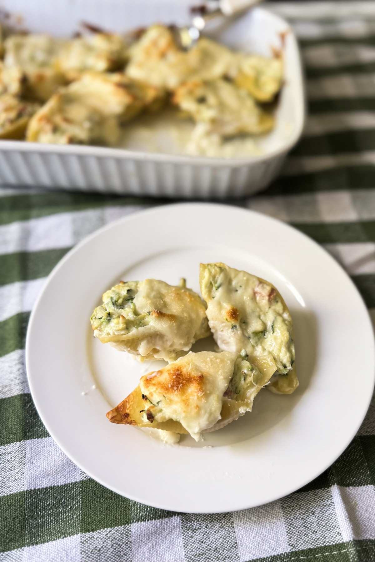 baked pasta shells with ricotta and zucchini