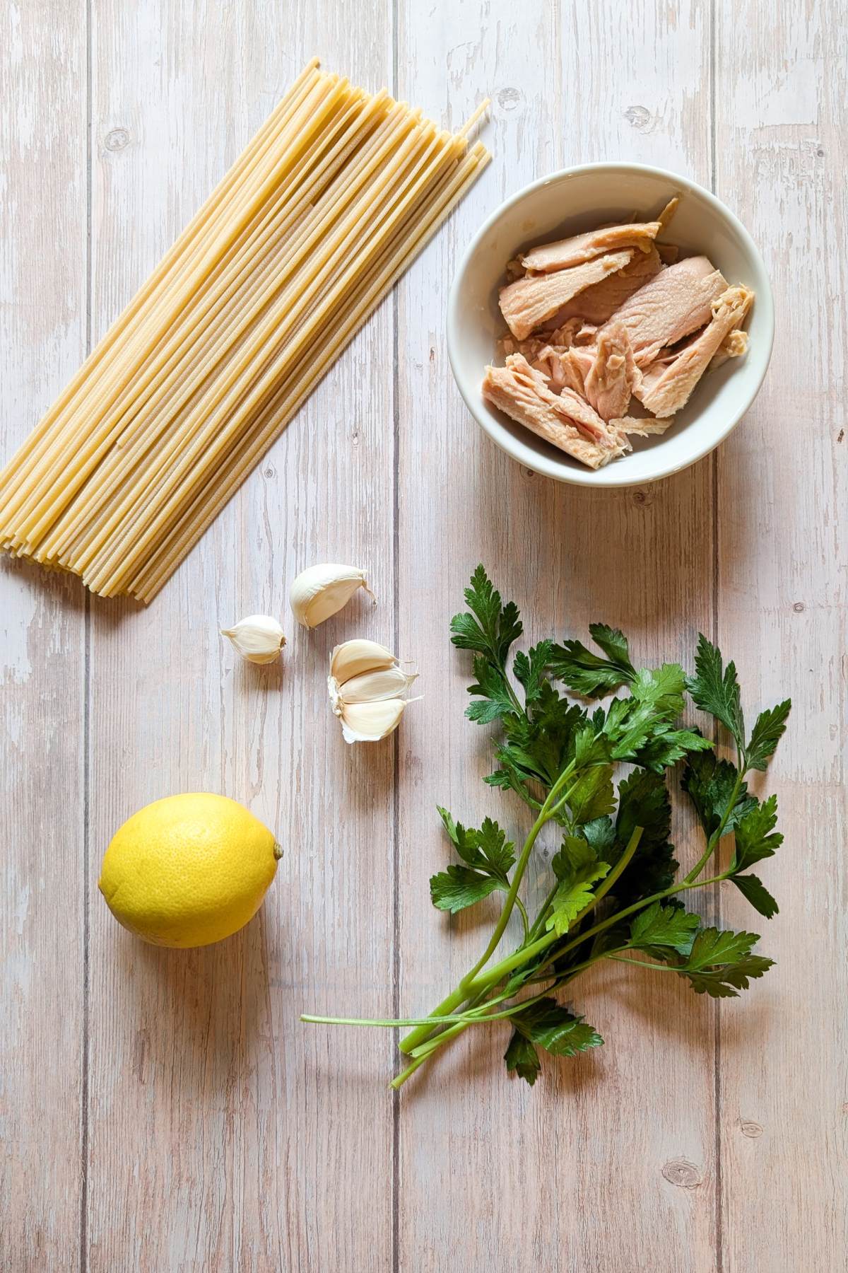 linguine with tuna and lemon ingredients