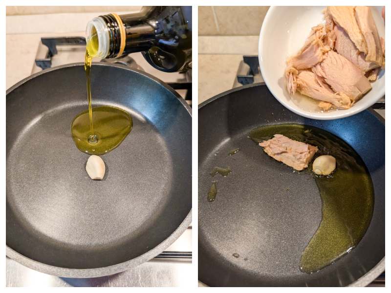 linguine with tuna and lemon step 1