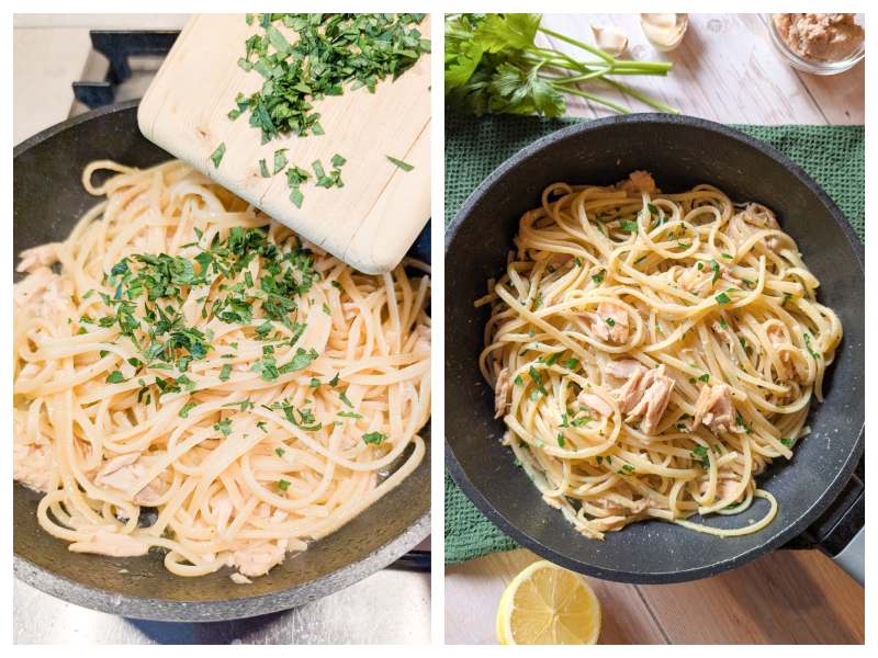linguine with tuna and lemon step 6
