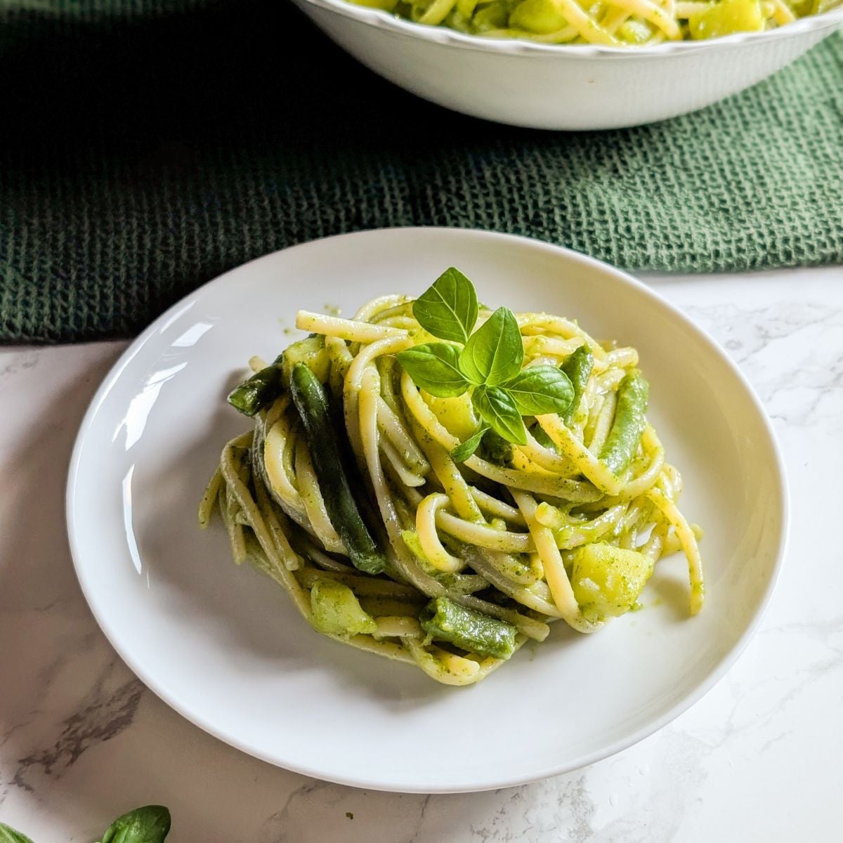 Trenette al Pesto Recipe with Potatoes and Green Beans