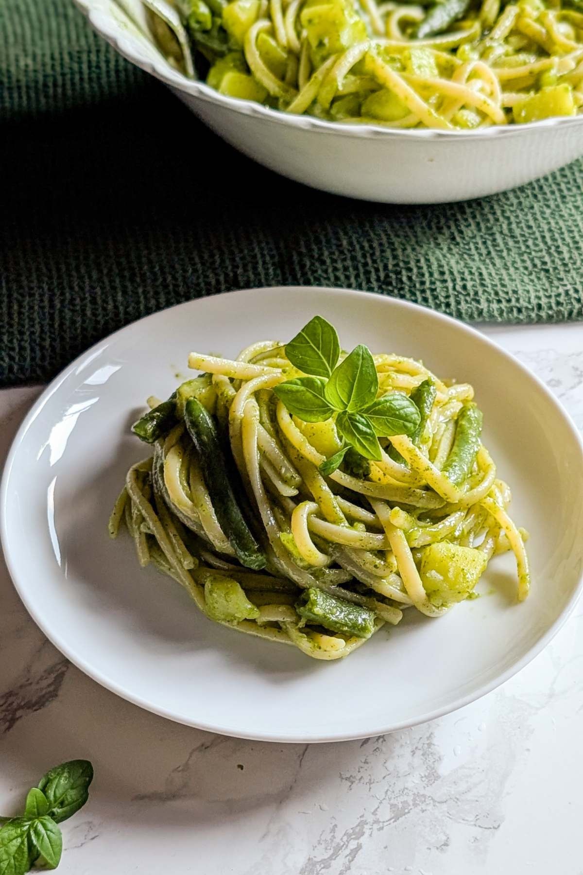 trenette al pesto recipe with potatoes and green beans