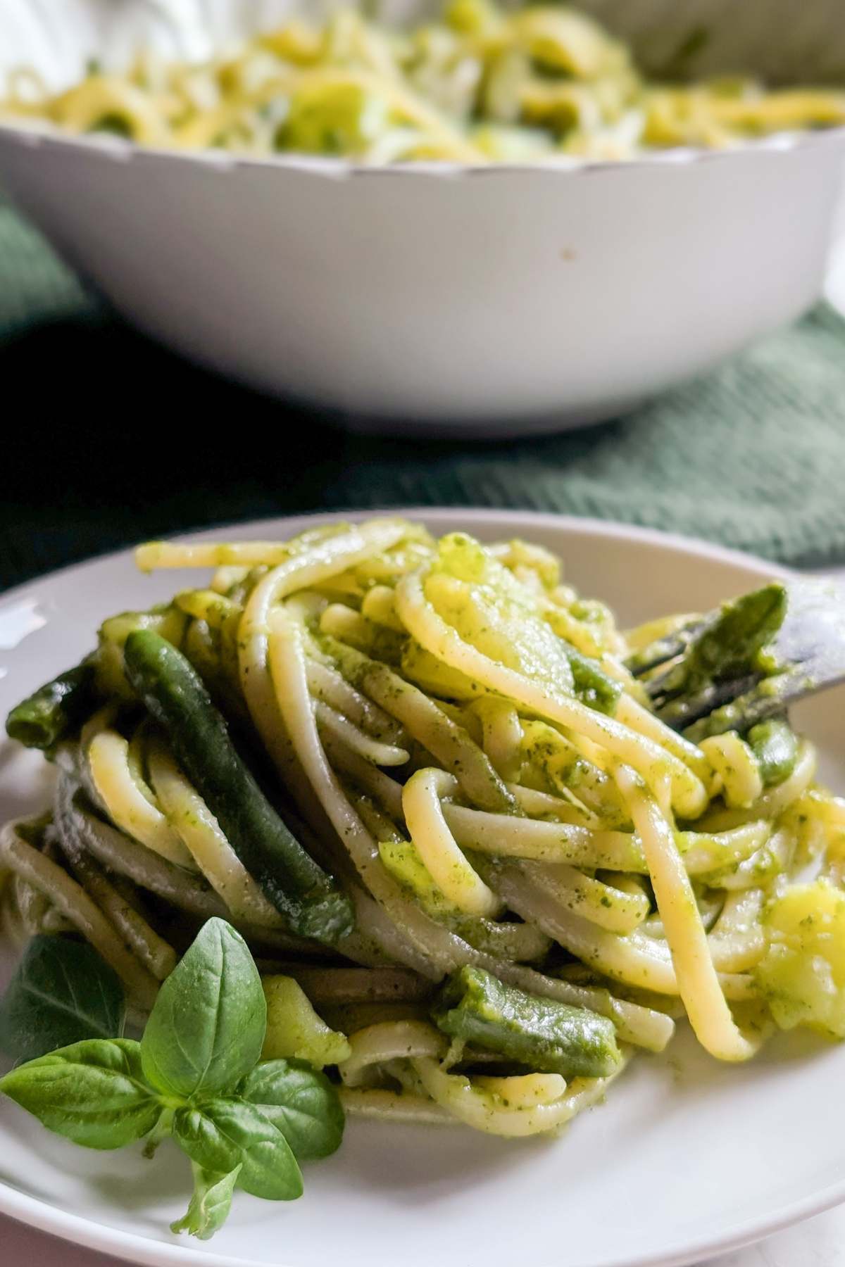 trenette al pesto recipe with potatoes and green beans
