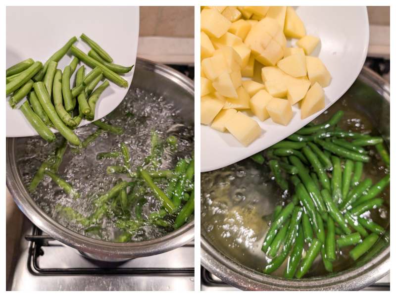trenette al pesto with potatoes and green beans step 2
