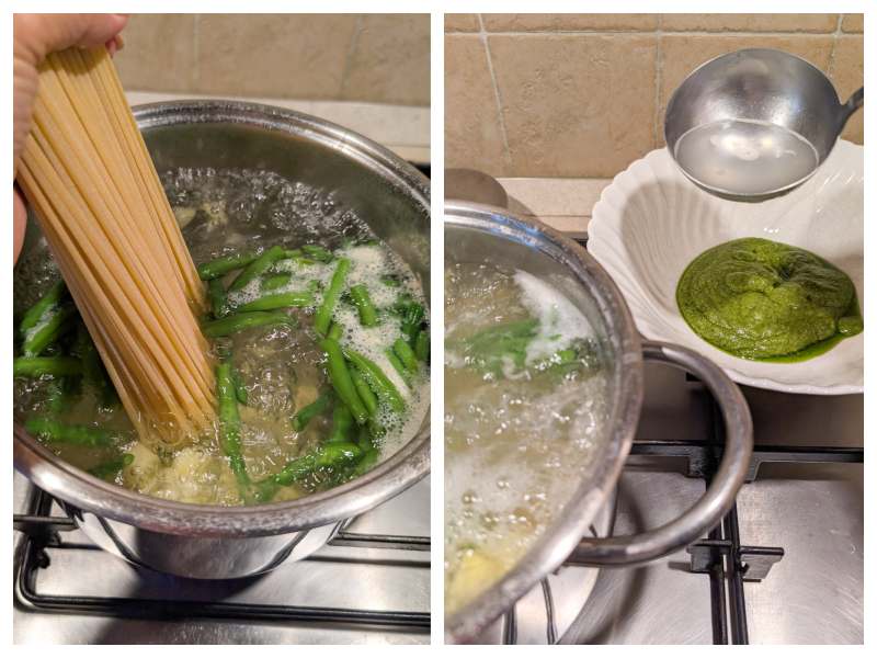 trenette al pesto with potatoes and green beans step 3