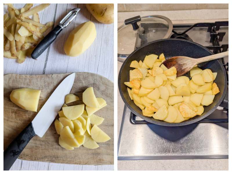 zucchini and potato frittata step 1