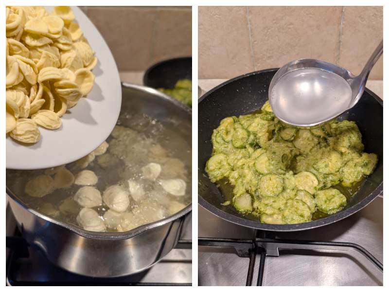 orecchiette with zucchini and stracciatella cheese step 4