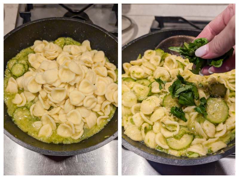 orecchiette with zucchini and stracciatella cheese step 5