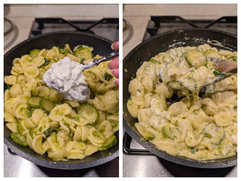 orecchiette with zucchini and stracciatella cheese step 6