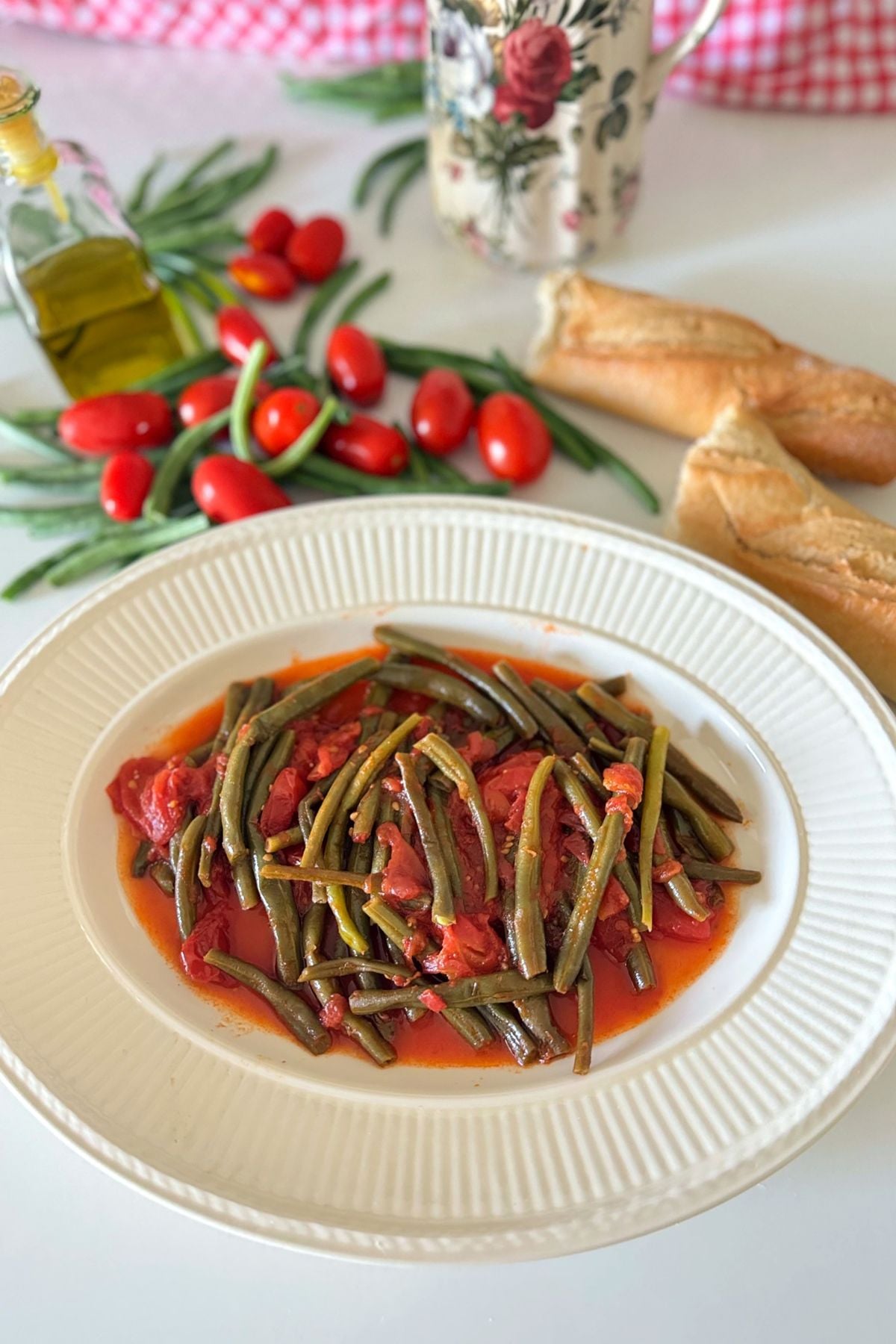 Italian green beans in tomato sauce