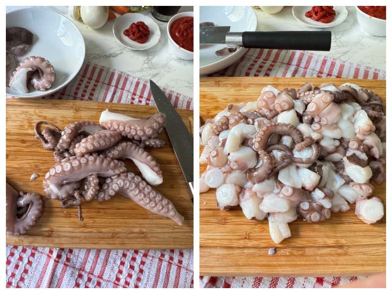 paccheri with octopus ragu step 1