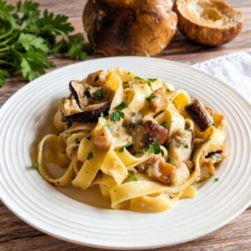 tagliatelle with porcini mushrooms