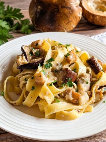 tagliatelle with porcini mushrooms