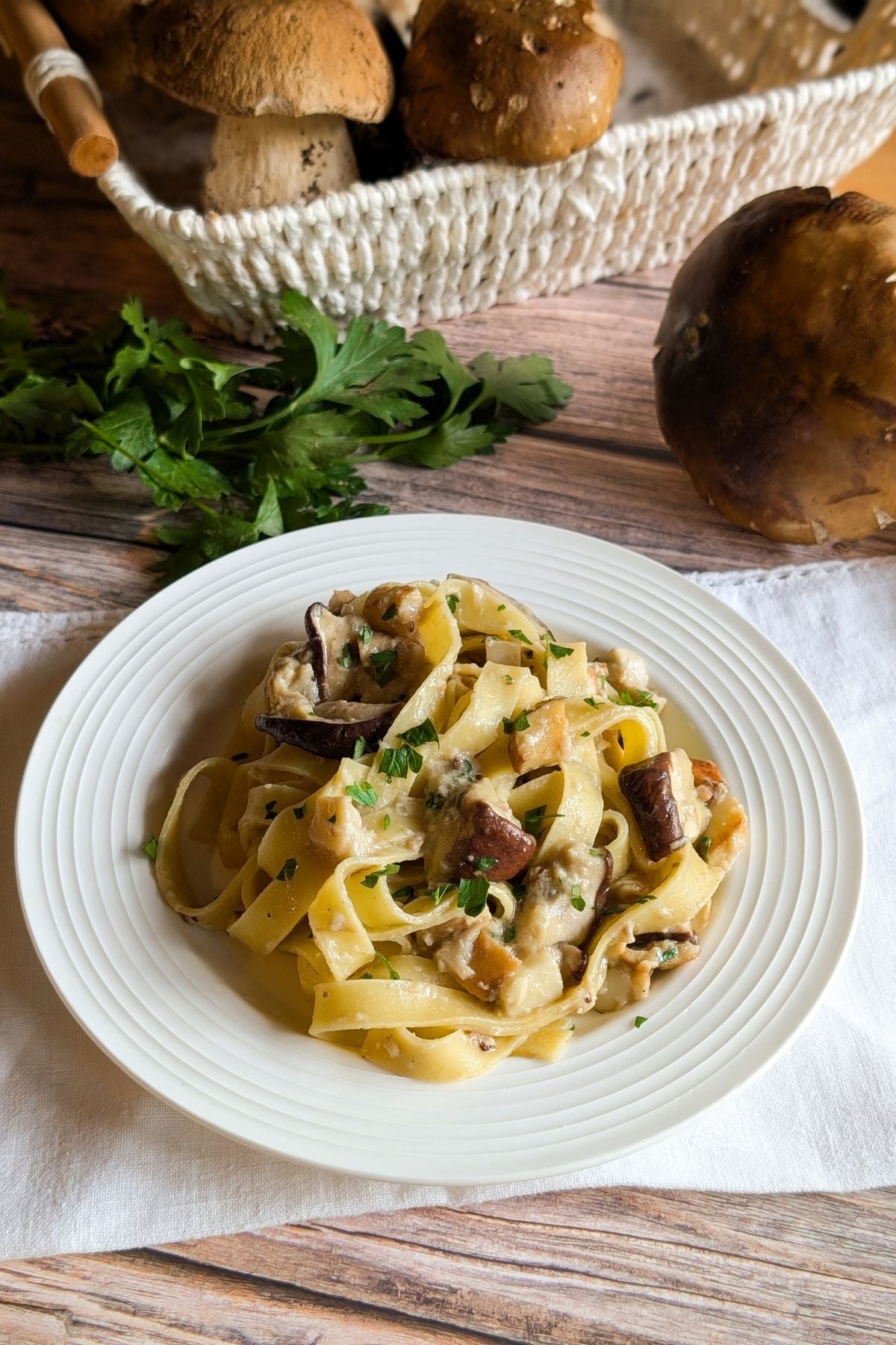 tagliatelle with porcini mushrooms