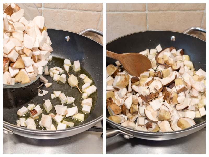 tagliatelle with porcini mushrooms step 2