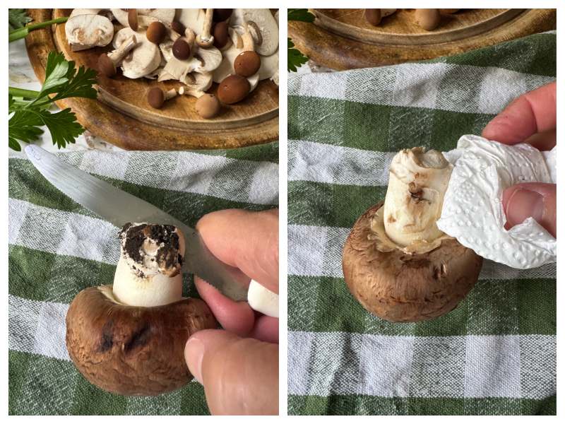 Italian sautéed mushrooms step 1