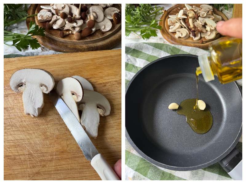 Italian sautéed mushrooms step 2